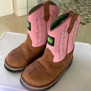 John Deere leather toddler cowboy boots size 7